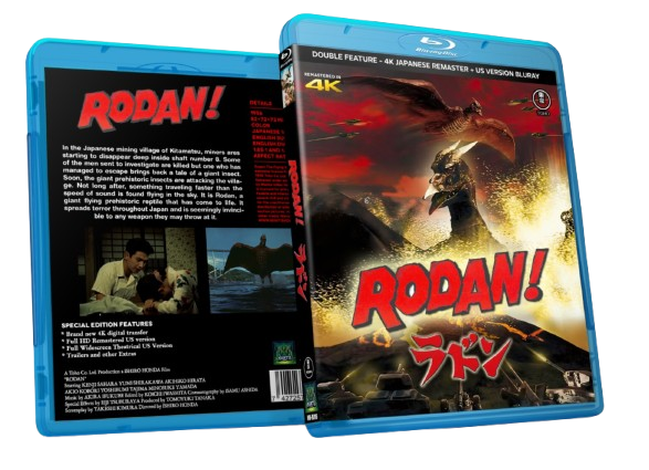 RODAN (1956) - 4K REMASTER JAPANESE + 2 US VERSIONS - 2 BLU RAY DISCS