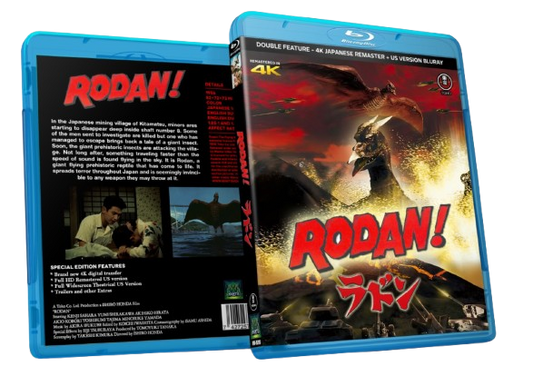 RODAN (1956) - 4K REMASTER JAPANESE + 2 US VERSIONS - 2 BLU RAY DISCS