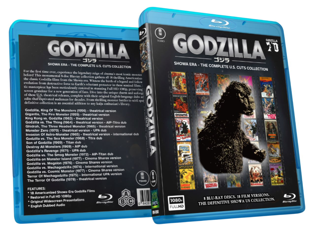 GODZILLA - THE SHOWA ERA - COMPLETE US CUT COLLECTION - BLU RAY